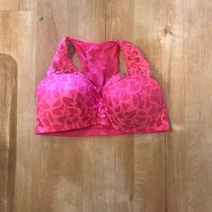 Hot Pink padded Lacey bralette